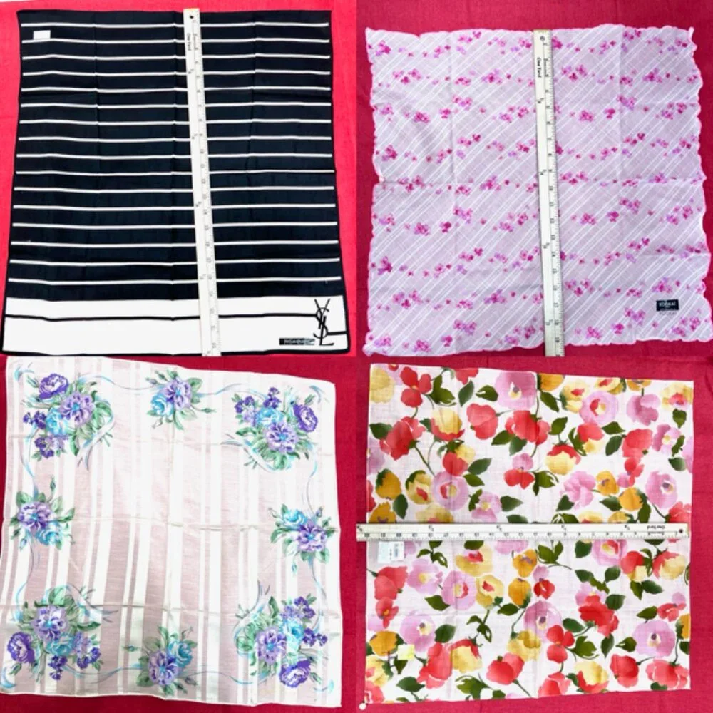 BUNDLE 4: YSL-YUKIKO H -KOOKAI P-SHILLA Scarf/Lg Hanker Cott/Silk 23